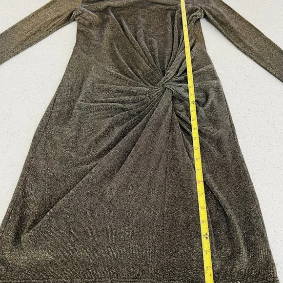 Ted Baker London Lizzey Twist Gold Dress size 3 - Picture 8 of 10